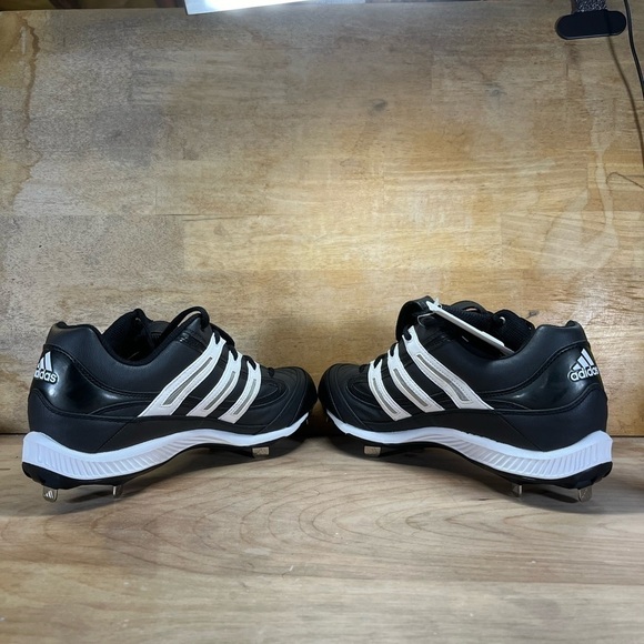 NEW Adidas Spinner 7 Low Mens Sz 12 Metal Spikes Baseball Shoes Blk 113195 - Picture 7 of 11